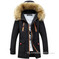 เสื้อลำลองสำหรับบุรุษฤดูหนาว Stand Collar Hooded Coat